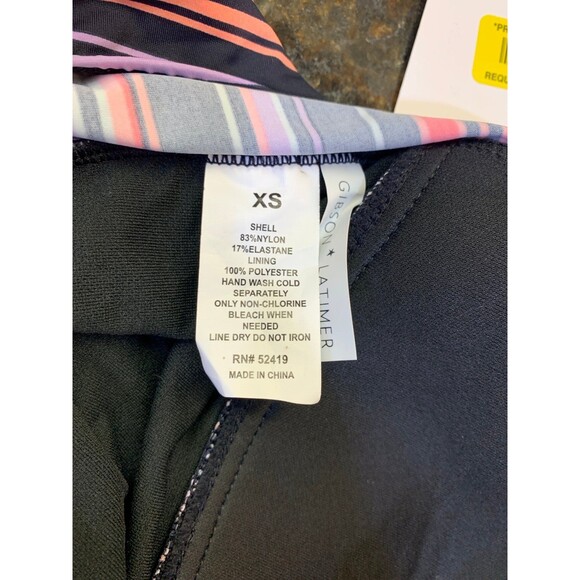 Gibson & Latimer Multi Molded Ruched Tie Neck Halterkini Swim Set XS NWT - Picture 3 of 10